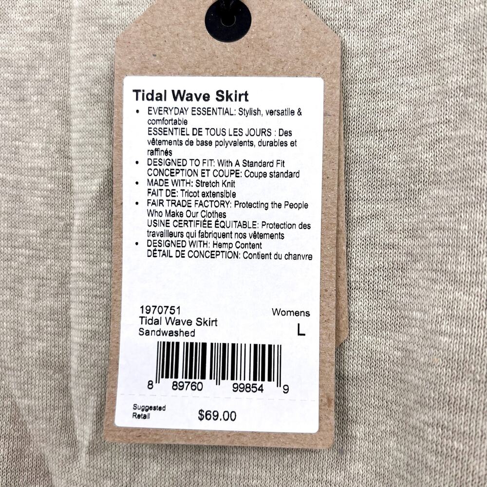 PRANA Women's Tidal Wave Midi Skirt Large Sand Beige High Low Knit NWT - Picture 10 of 13